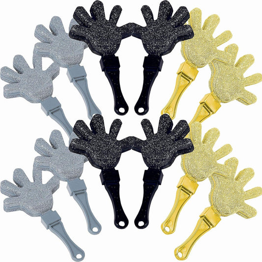 amscan 391304 Glamorous Glitter Metallic Hand Clappers Value Pack Party Favors Plastic 7" Pack of 12 Multicolor 7"