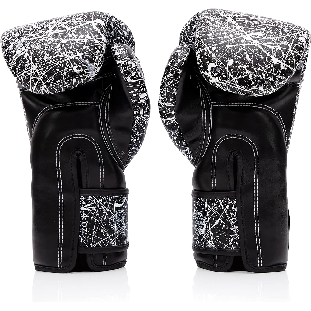 Fairtex Microfiber Boxing Gloves Muay Thai Boxing - (Black/White 10oz)