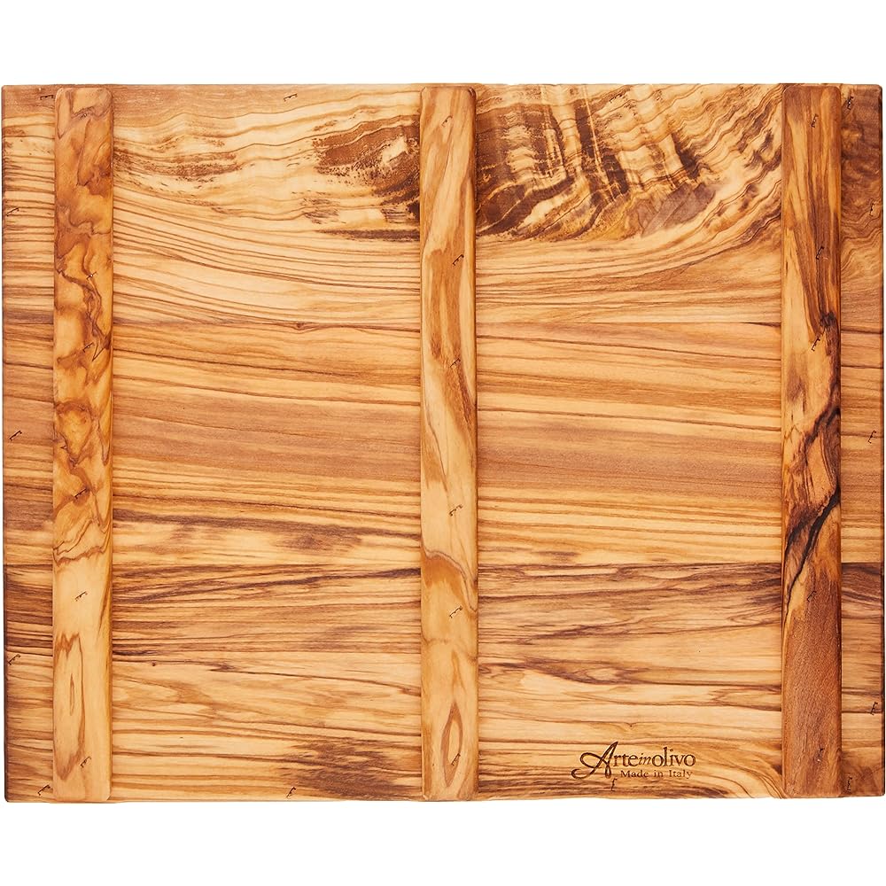 Arteinolivo Olive Wood Bread Cutting Board (2 Piece Construction)