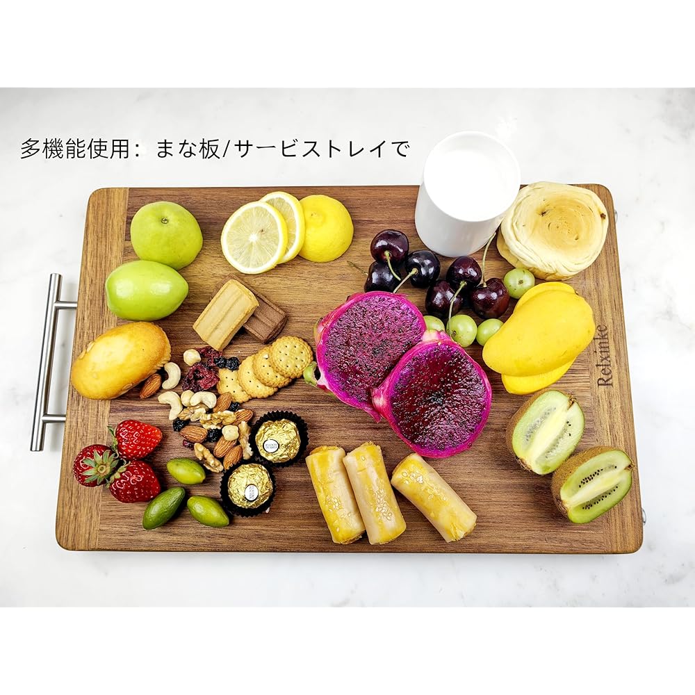 Relxinke Wooden Cutting Board, Large, Mildew-Free, Antibacterial, Hard Wood Cutting Board, Heavy, Stable, Anti-Slip, South American Zebra Wood, Stylish, 30 x 45 x 2.6 cm, Weight: 3.2 KG (XL)
