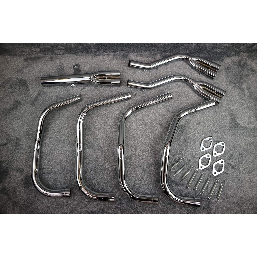 XJR400 DJ Ganimata 8-split plating muffler / XJR400R 50.8π iron 4-2-1 early 4HM silencer silver iron pipe XJ400 Yamaha YAMAHA (DJ8 split plating)