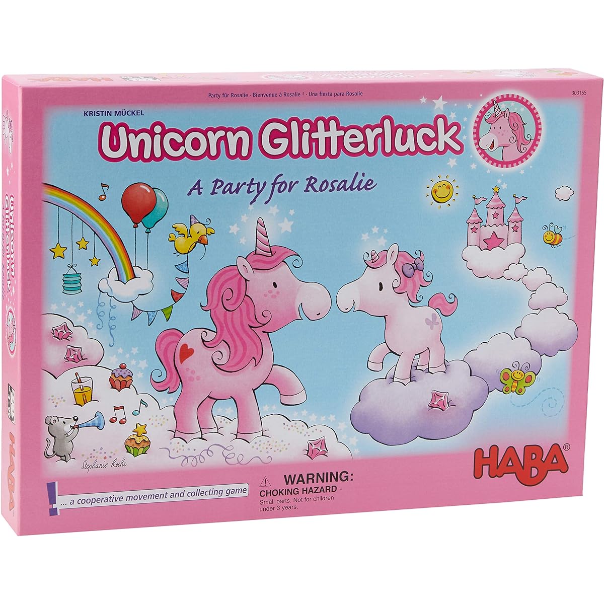 HABA Unicorn Glitter Rack - Party for Rosalie Co-op Game, for ages 4 and up.