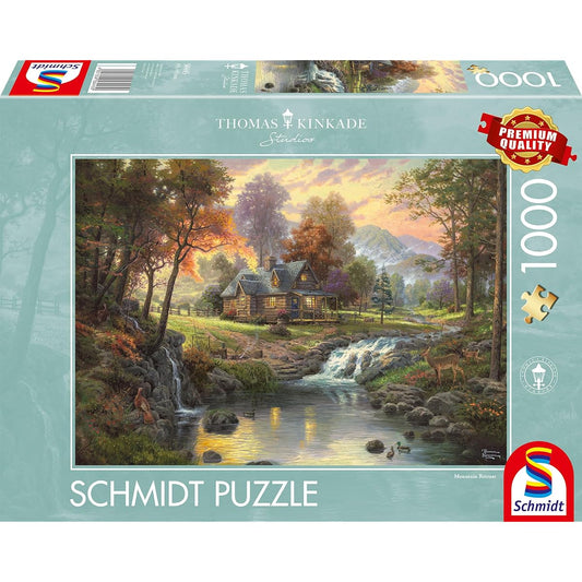1000 Piece Jigsaw Puzzle Schmidt-Spiele Mountain Cottage Kinkade: Mountain Retreat 49.3 x 69.3 cm 58445 [Parallel Import]