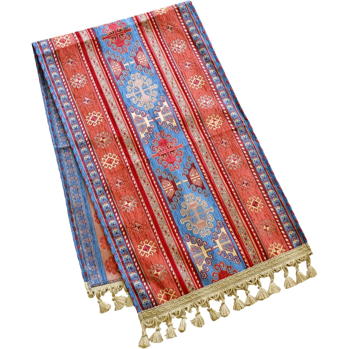 Table Runner Bed Throw Ajdelha Blue Turkish Interior Fabric
