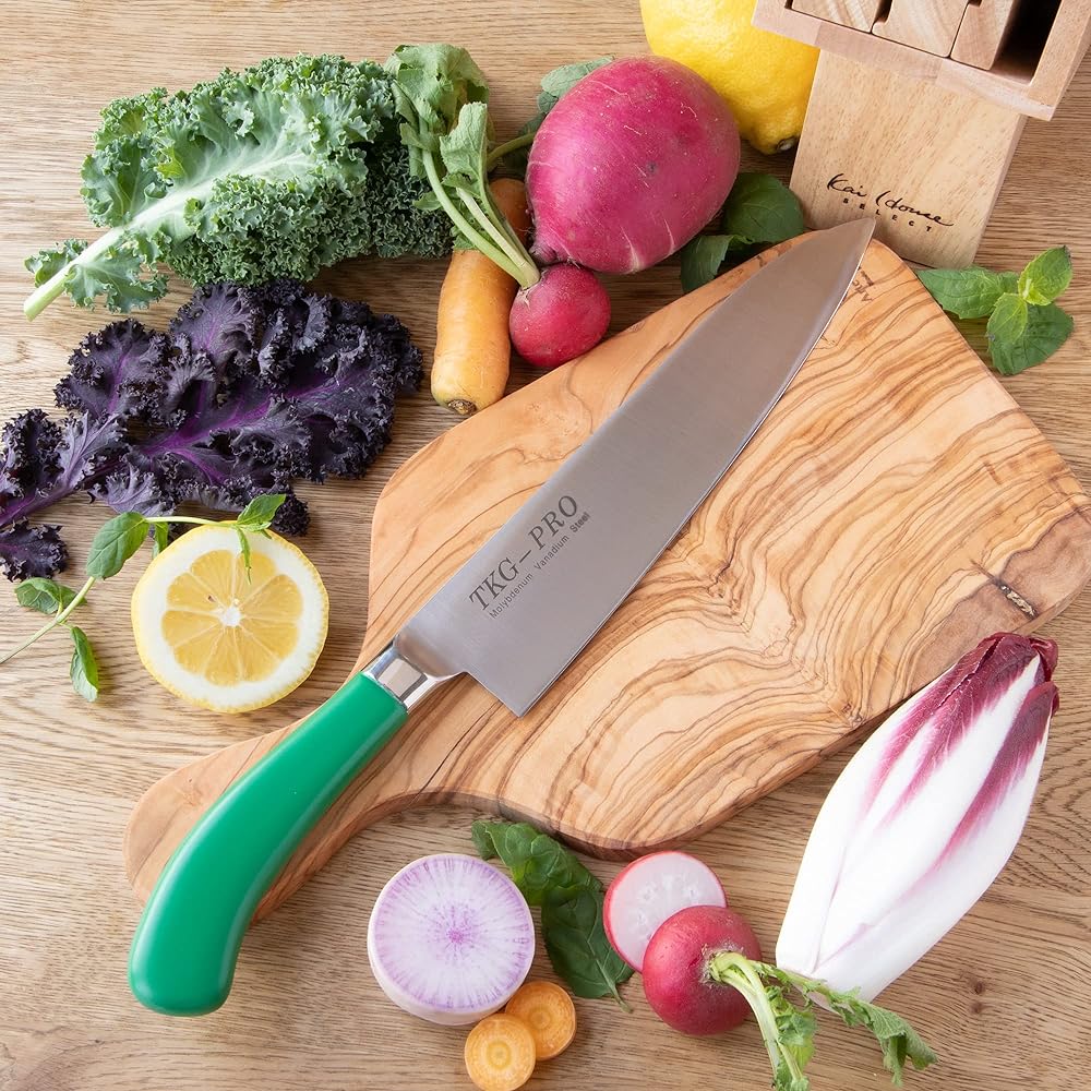 Endo Shoji Commercial TKG TKG-PRO Antibacterial Color Knife Gyuto 21cm Green Molybdenum Vanadium Steel Made in Japan ATK4311