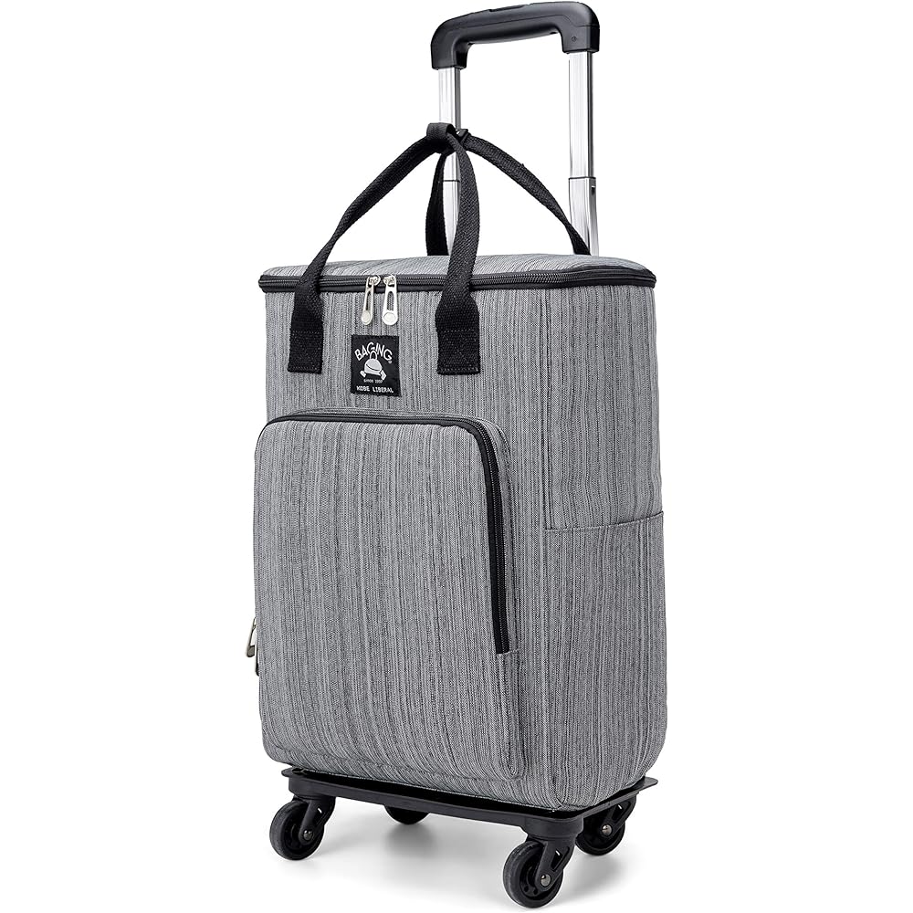 [Bagging] [Kobe Liberal] Shopping Carry, Side Push, 4 Wheels, Lightweight, Shopping Cart, Heat/Cold Insulation, Finished Product 905 (Black Hairline)