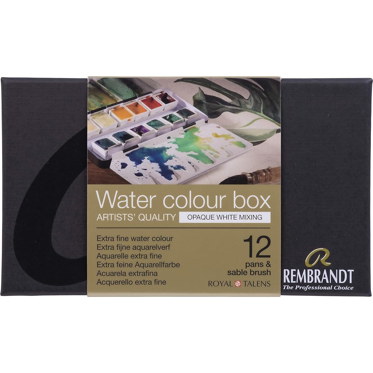 Rembrandt Watercolor Paint Metallic Opaque White Mixing Set Half Pan Set of 12