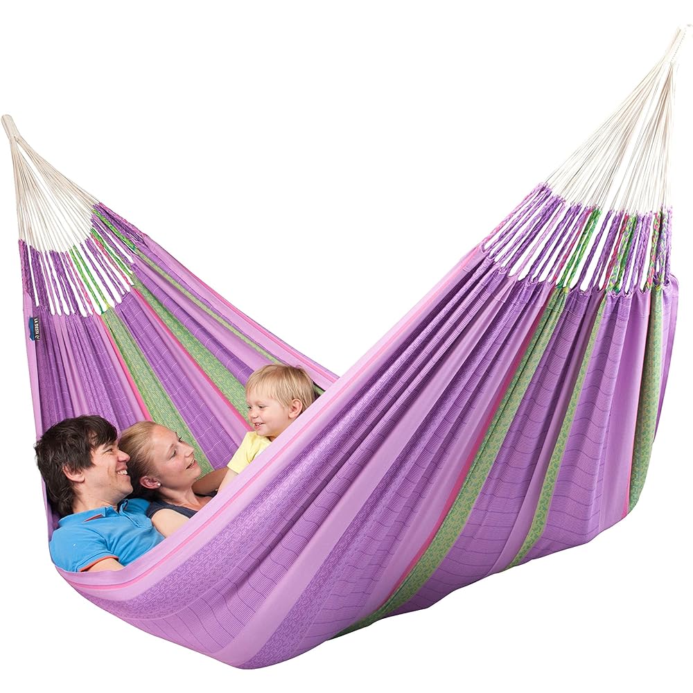 LA SIESTA Classic Hammock King Size FLORA [for 1-3 people] Made of organic cotton blossom FLH18-7