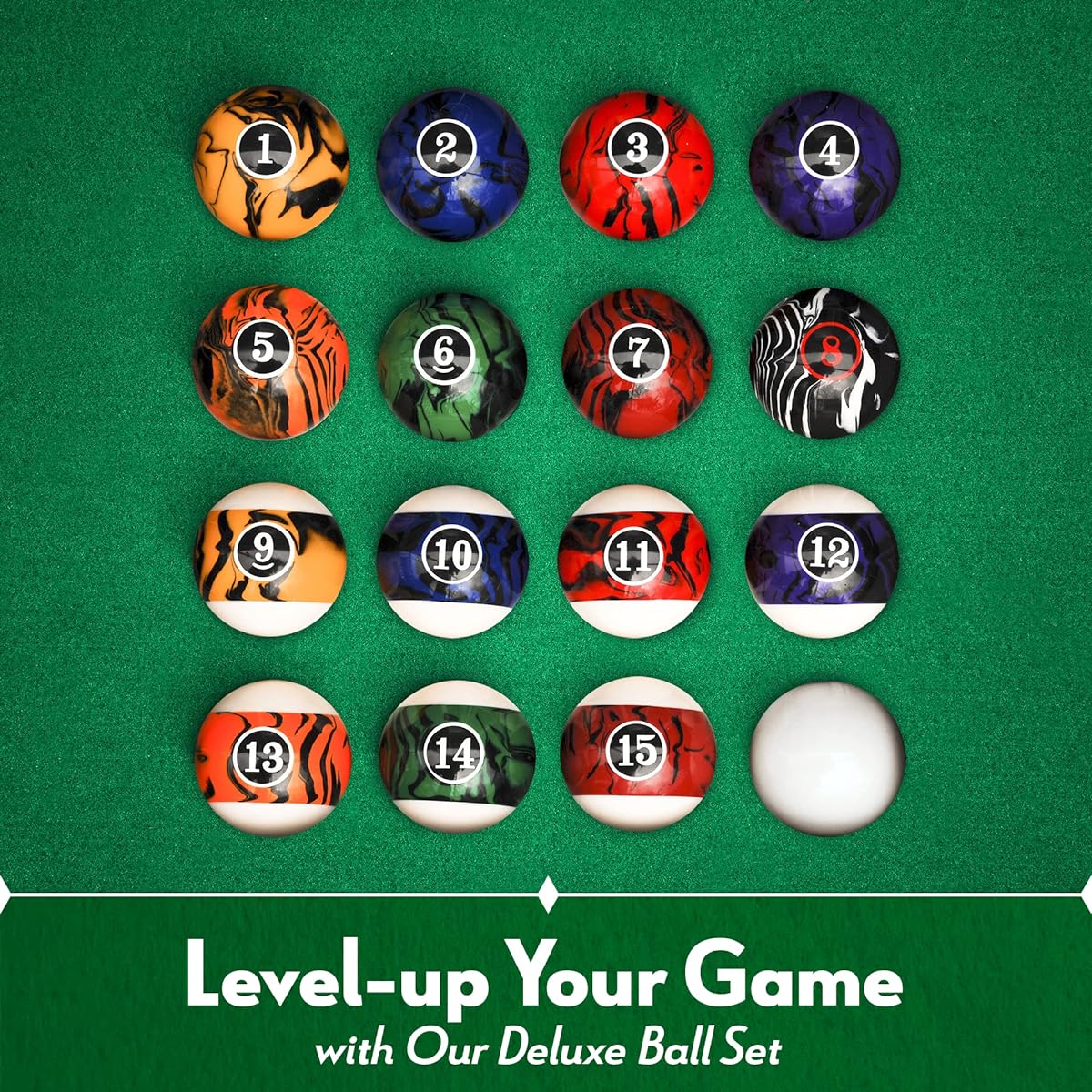 Pool Table Billiard Ball Set (Regular Size) by Iszy Billiards [Parallel Import]