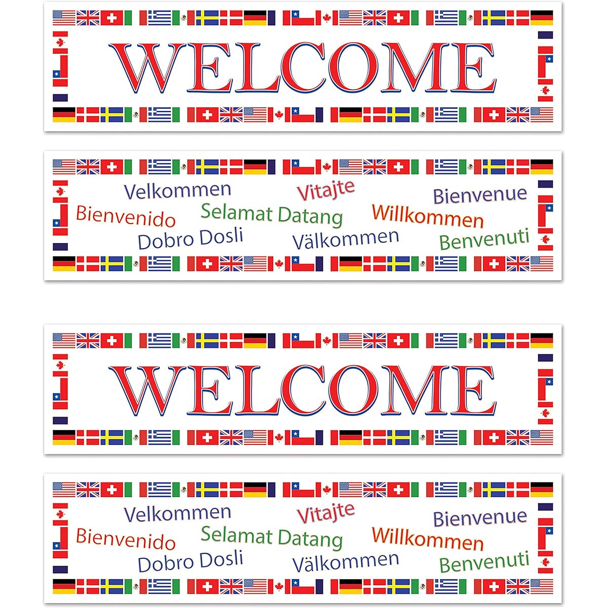 Beistle 57899 2-Pack International Welcome Banners, 15-Inch by 5-Feet, Multicolor, S57899AZ2