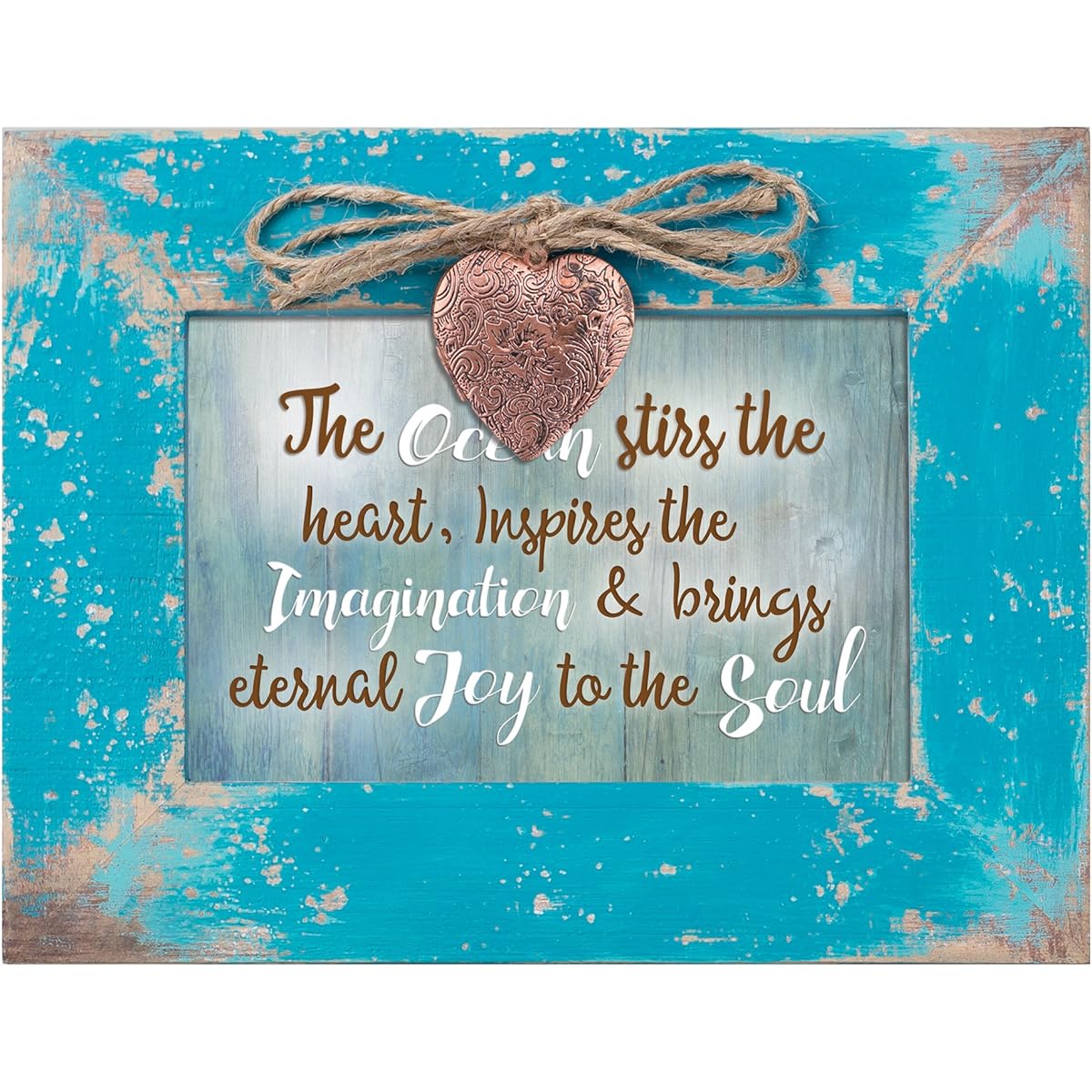 The Ocean Inspires Brings Joy Distressed Teal Blue Wood Locket Music Box Plays You Light Up My Life