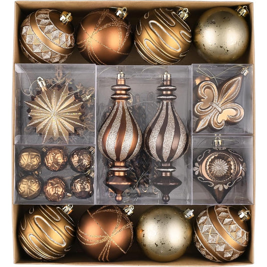 Valery Madelyn 60 Carat Christmas Tree Ornament Decoration Indoor/Outdoor Bronze Vintage Hanging Decor Shatterproof Plastic Pendant Christmas Party Wreath Garland Seasonal