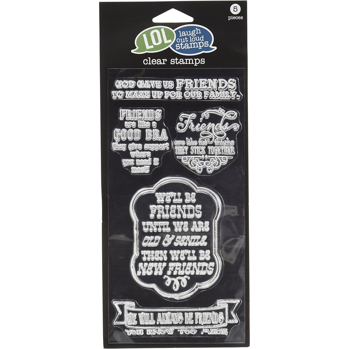 Stick Together Out Loud Clear Stamps 4" x 8" Sheet Make Your Friends Laugh