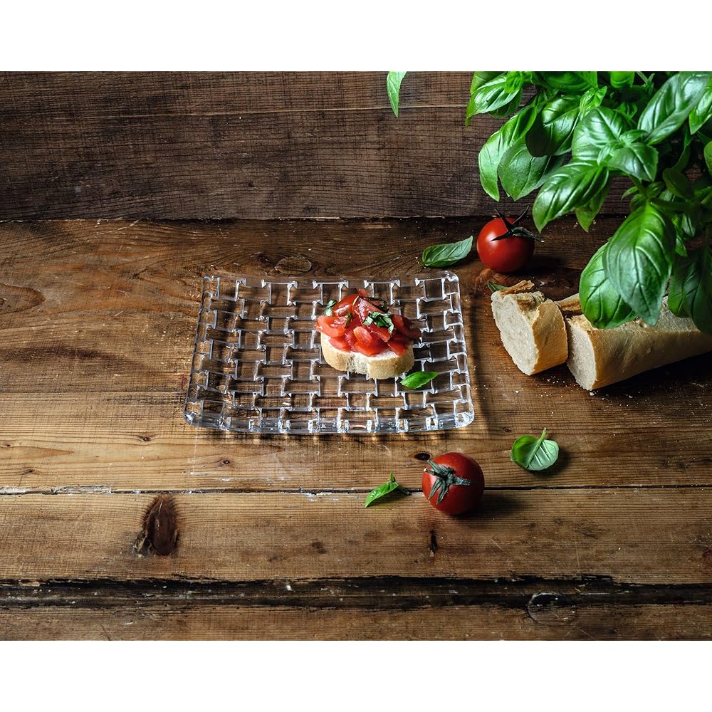 Nachtmann Medium Plate Clear 21cm Bossa Nova Square Plate 97632 Pack of 2