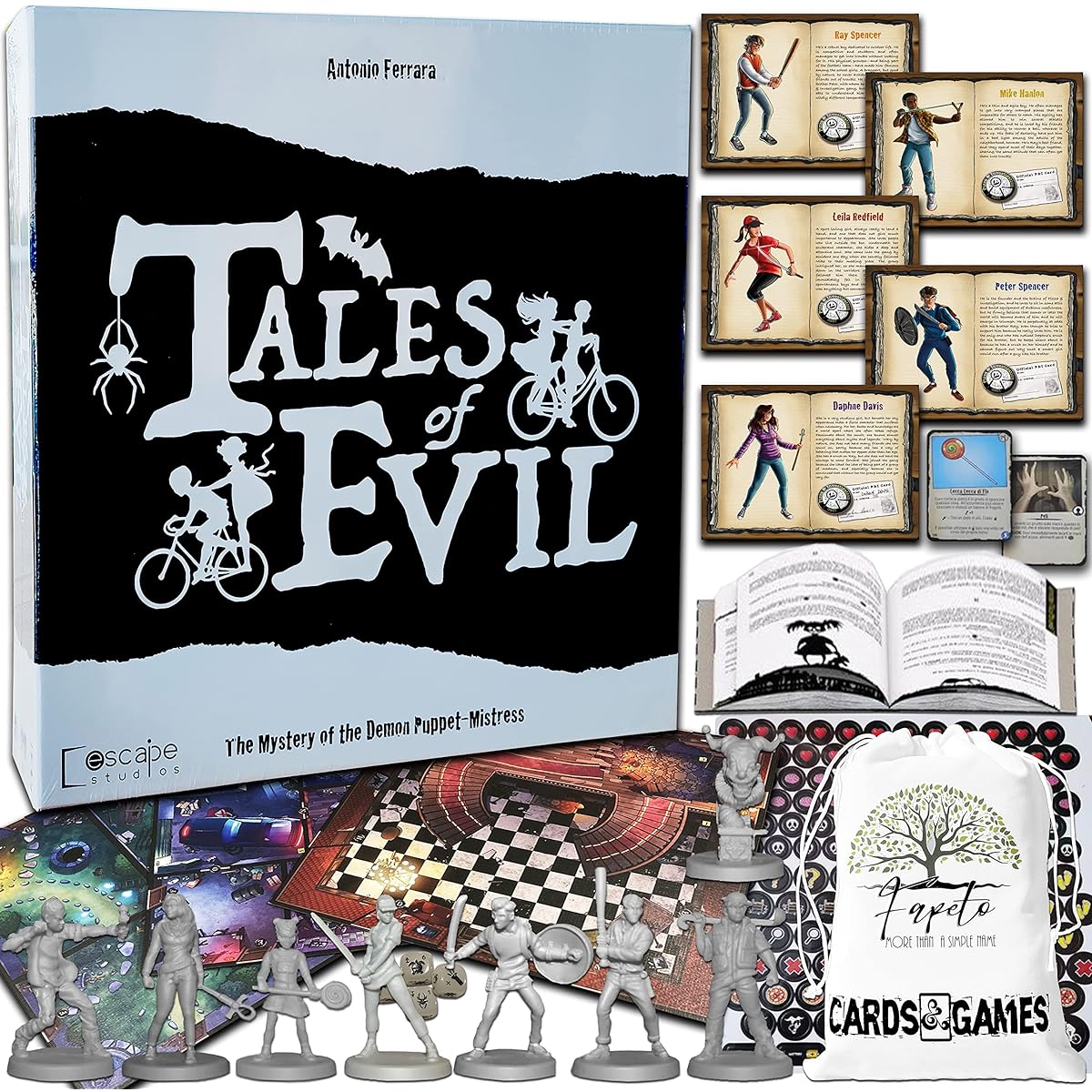 Science Fiction, Horror, Mystery Board Game Tales of Evil Inn: The Mystery of The Demon Puppet-Mistress Bundle with Random Drawstring Bag