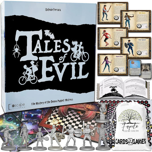 Science Fiction, Horror, Mystery Board Game Tales of Evil Inn: The Mystery of The Demon Puppet-Mistress Bundle with Random Drawstring Bag