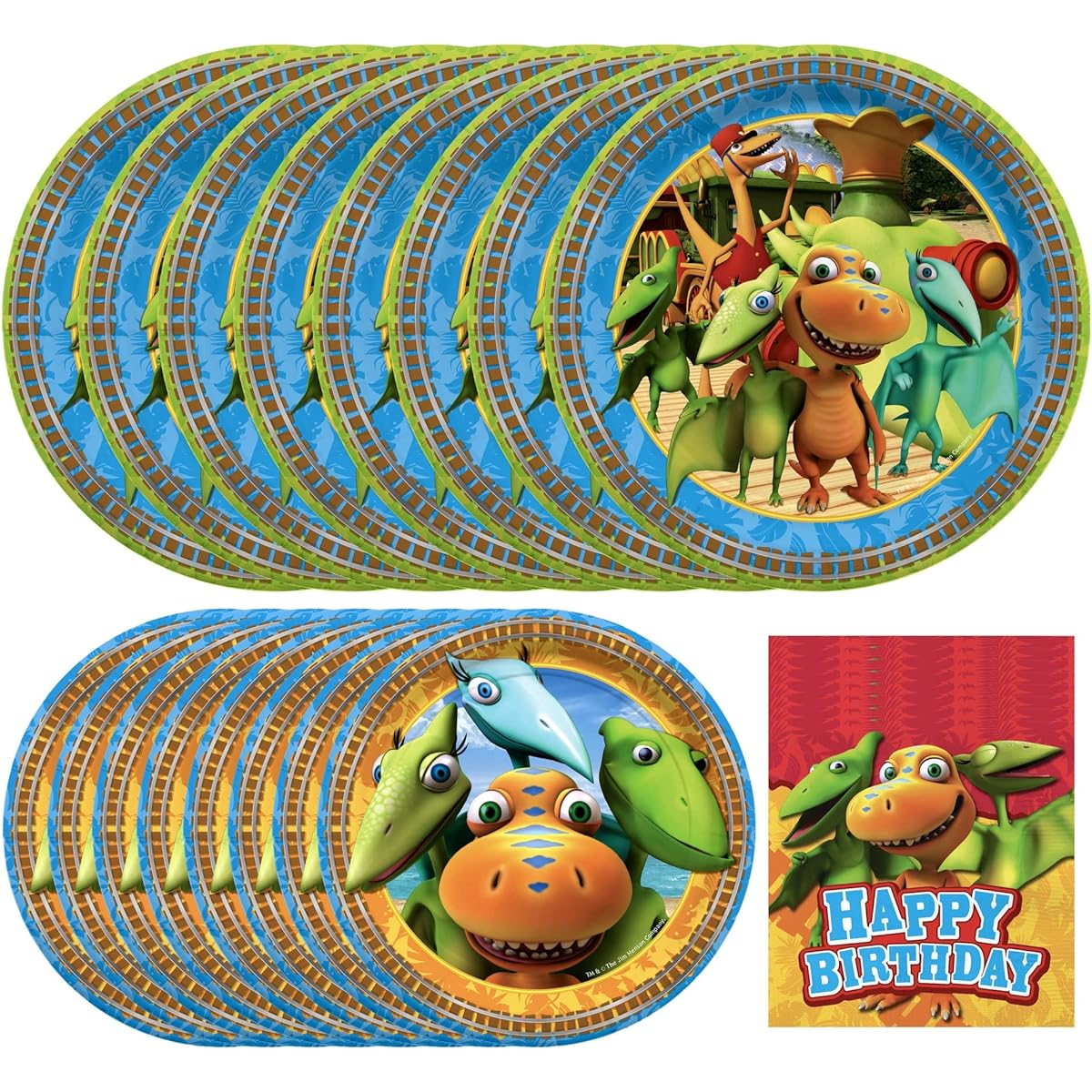 Treasures Gifts Dinosaur Train Birthday Party Supplies - Serves 24 - Tableware Starter Set - Dinosaur Train Party Supplies Includes Dinosaur Plates & Dinosaur Train Napkins