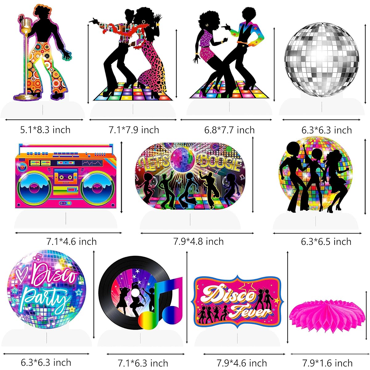 Disco Theme Party Honeycomb Centerpieces
