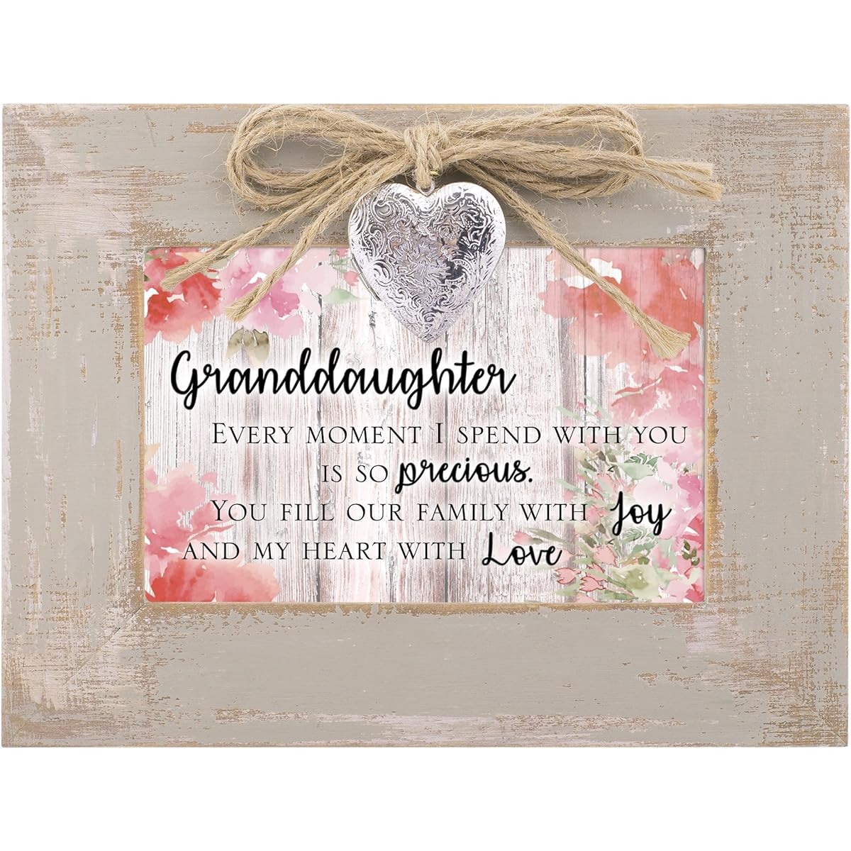 Granddaughter Fill Heart With Love Natural Taupe Wood Locket Music Box Plays Edelweiss