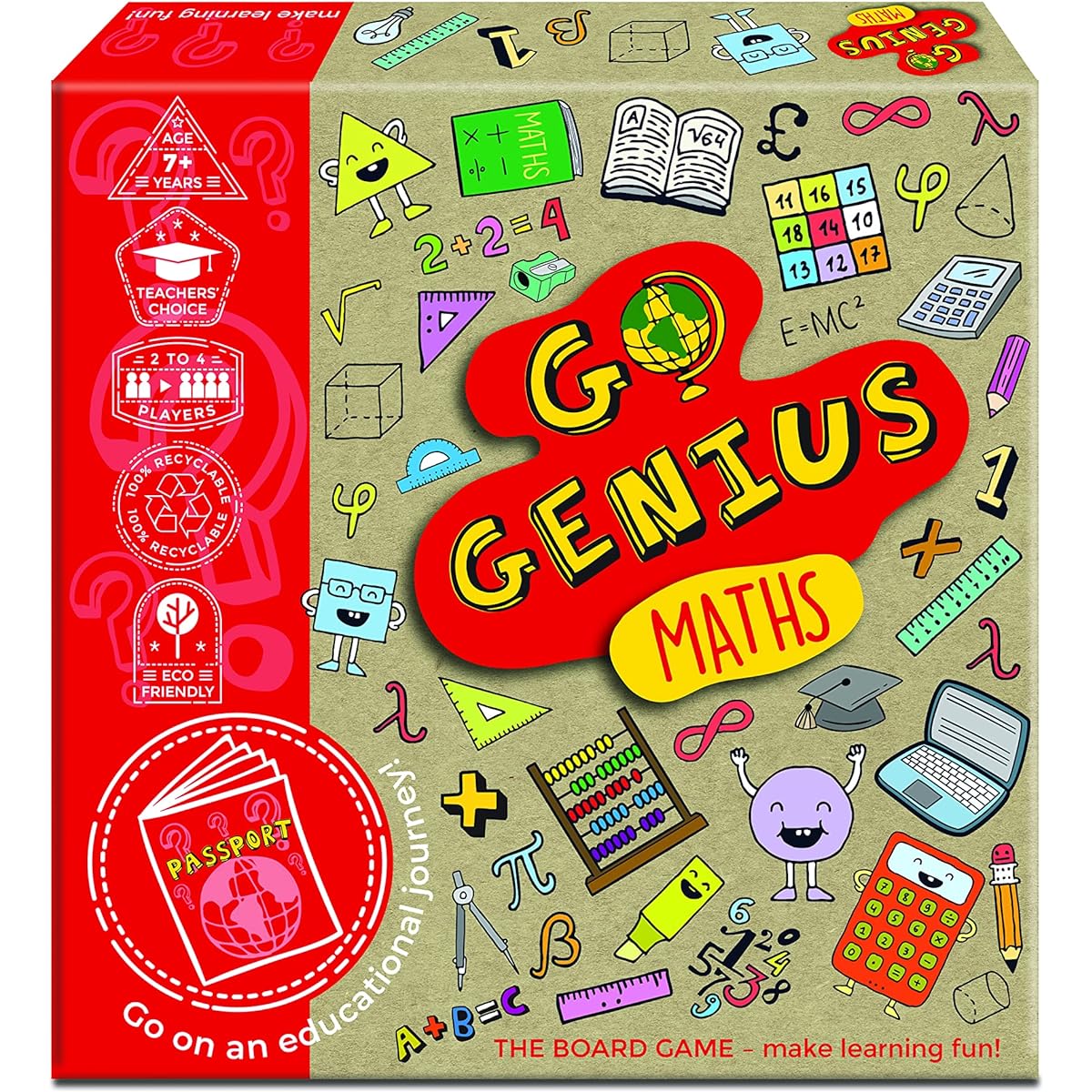 Go Genius Maths - Educational Board Game Supporting Key Stage 1 & 2 Learning, Suitable for 7+ Years