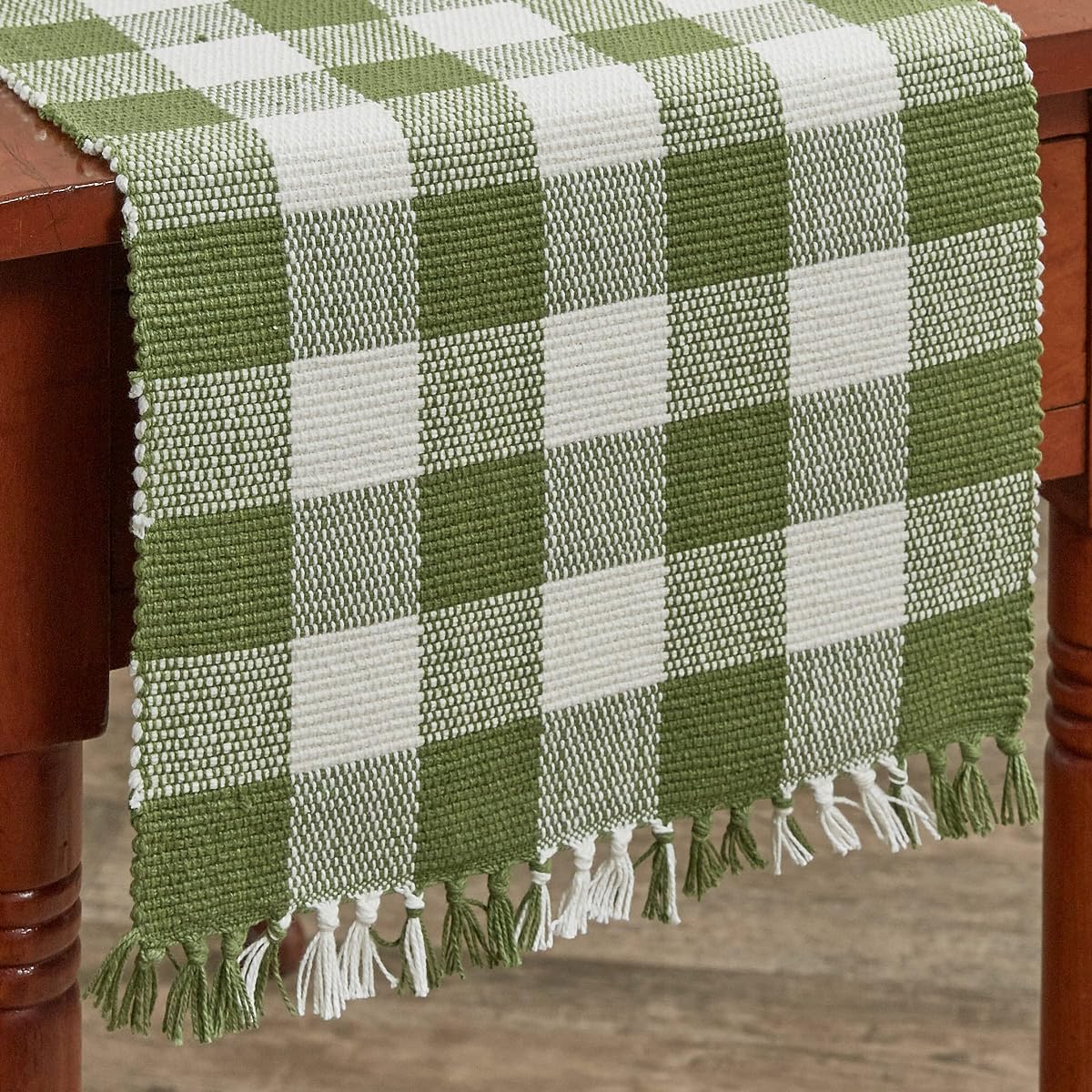 Park Designs Wicklow Check Table Runner 36" Length Sage