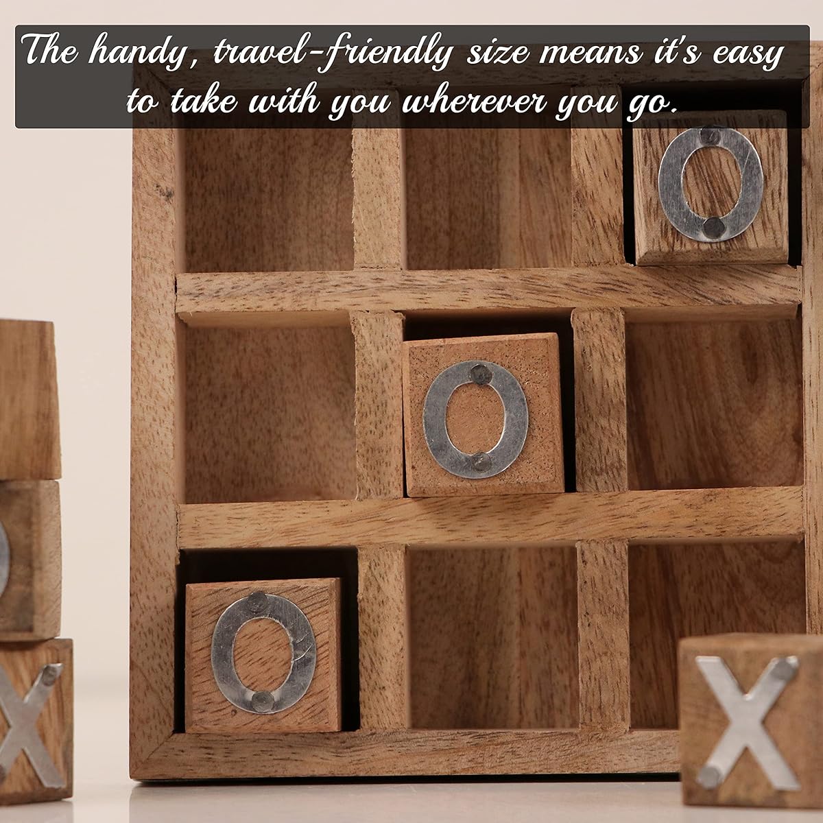 cosynee Handmade Wooden Tic Tac Toe Game Travel Board Game, Perfect Gift for Any Occasion