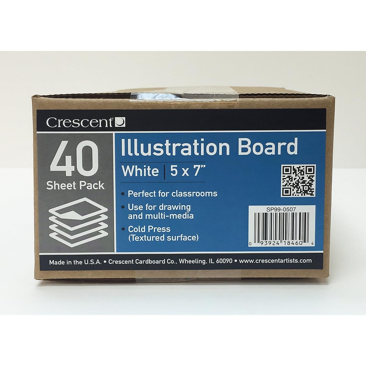 Crescent Creative Products Crescent #99 Illustration Board Cold Press Bulk Pack of 40 Sheets 5" x 7" Size 5" x 7"