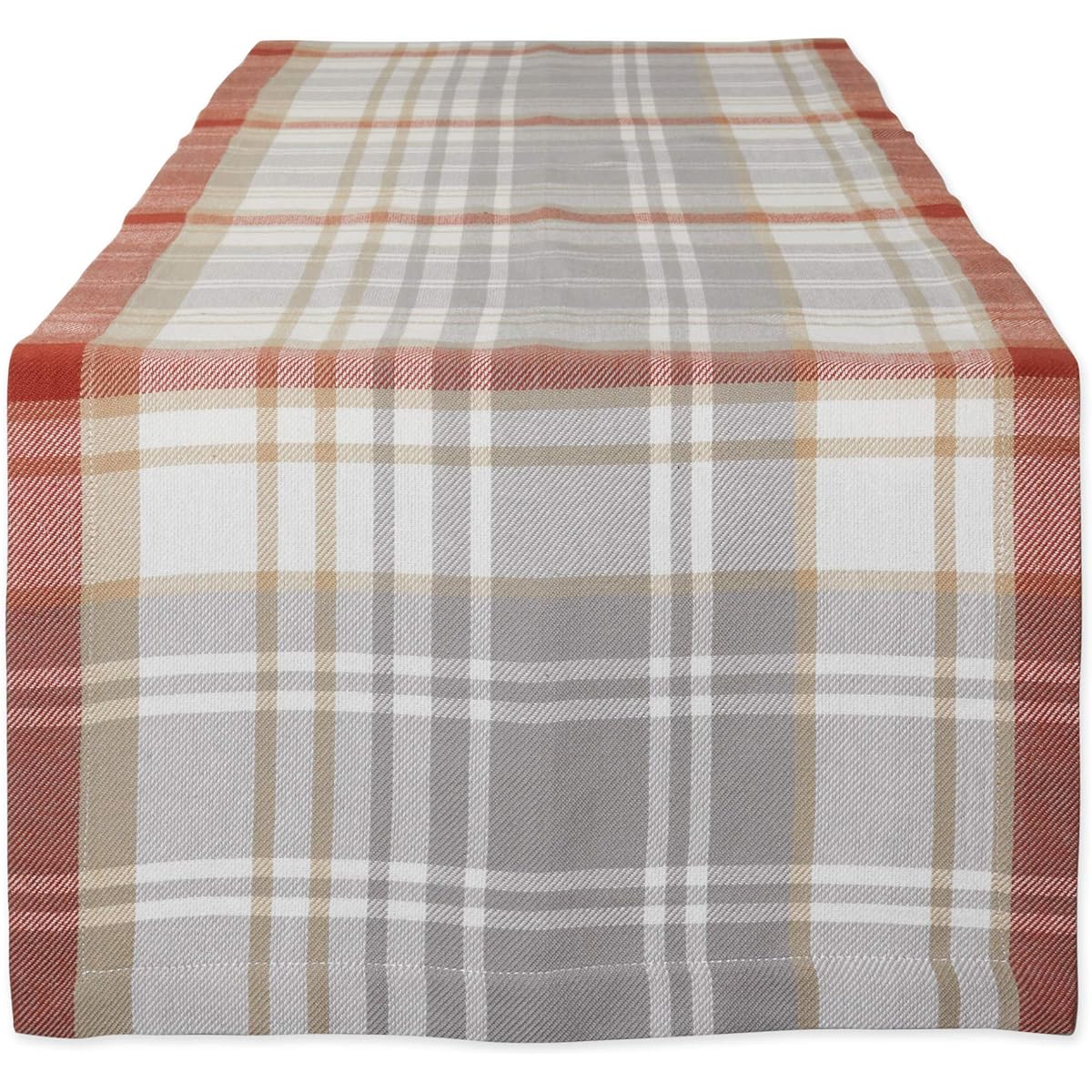 DII Thanksgiving Cozy Picnic, Plaid Table Runner 14x108"