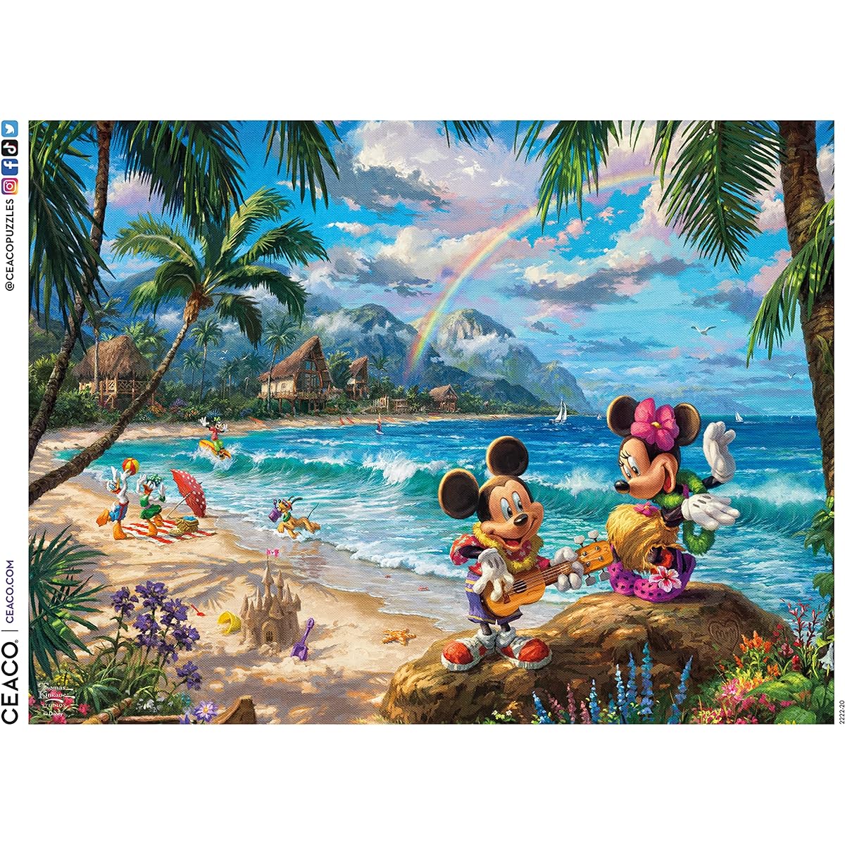 Ceaco - Thomas Kinkade - Disney Dream Collection - Mickey and Minnie in Hawaii - Extra Large 300 Piece Jigsaw Puzzle