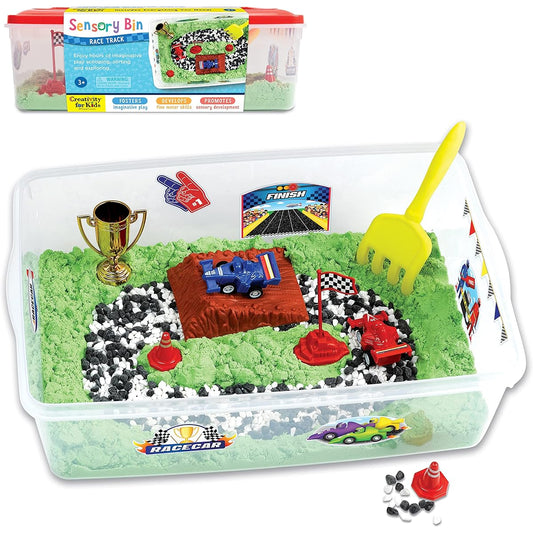 Creativity for Kids Sensory Bin: Race Track - Toddler Toys for Kids Ages 3-4+ Pretend Play, Sensory Learning Toys with Car Track, Gifts for Kids