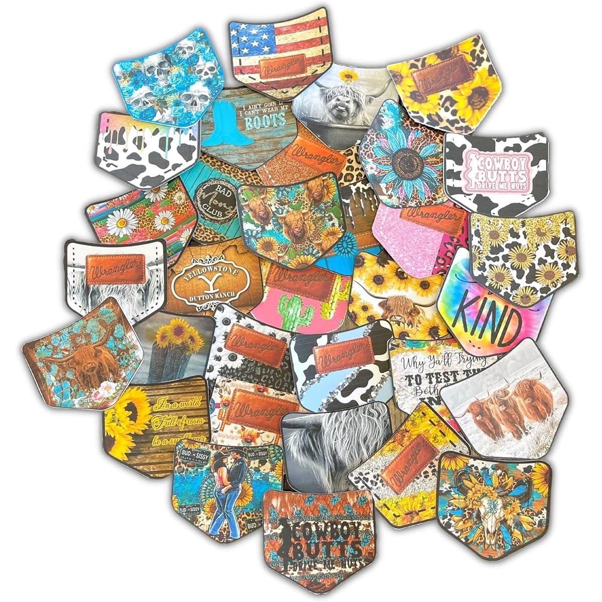 Freshly Pocket Cardstock Cutouts | 12 Pack | 3.75" W x 2.75" L | Freshly Supplies | Mixed Pack of 12 Different Designs