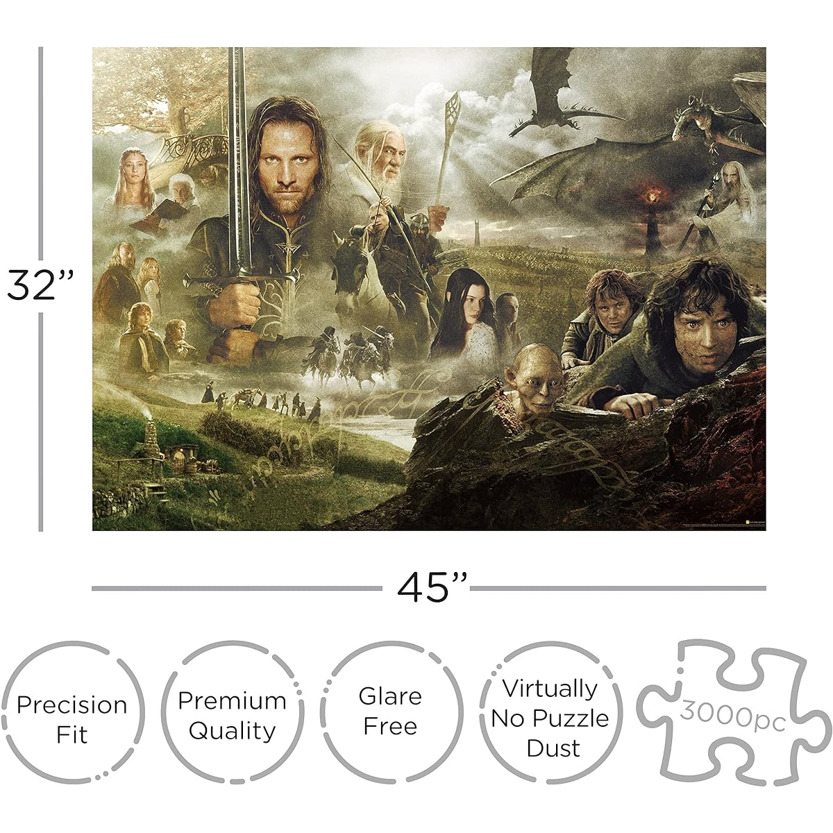 The Lord Of The Rings (Lord of the Rings) Movie Trilogy 3000 Piece Jigsaw Puzzle (3000 Piece Jigsaw Puzzle) [Parallel Import]