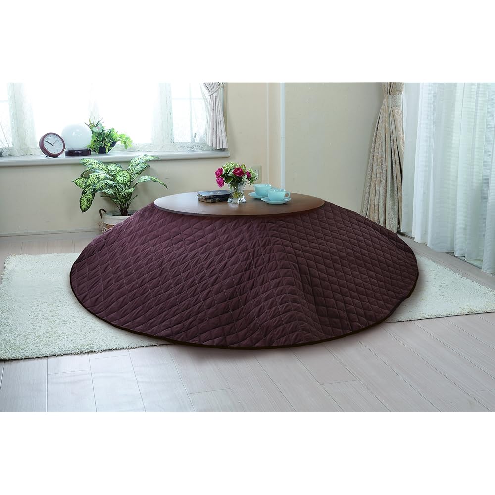 Kotatsu Quilt Cover Round Diameter 205cm Brown