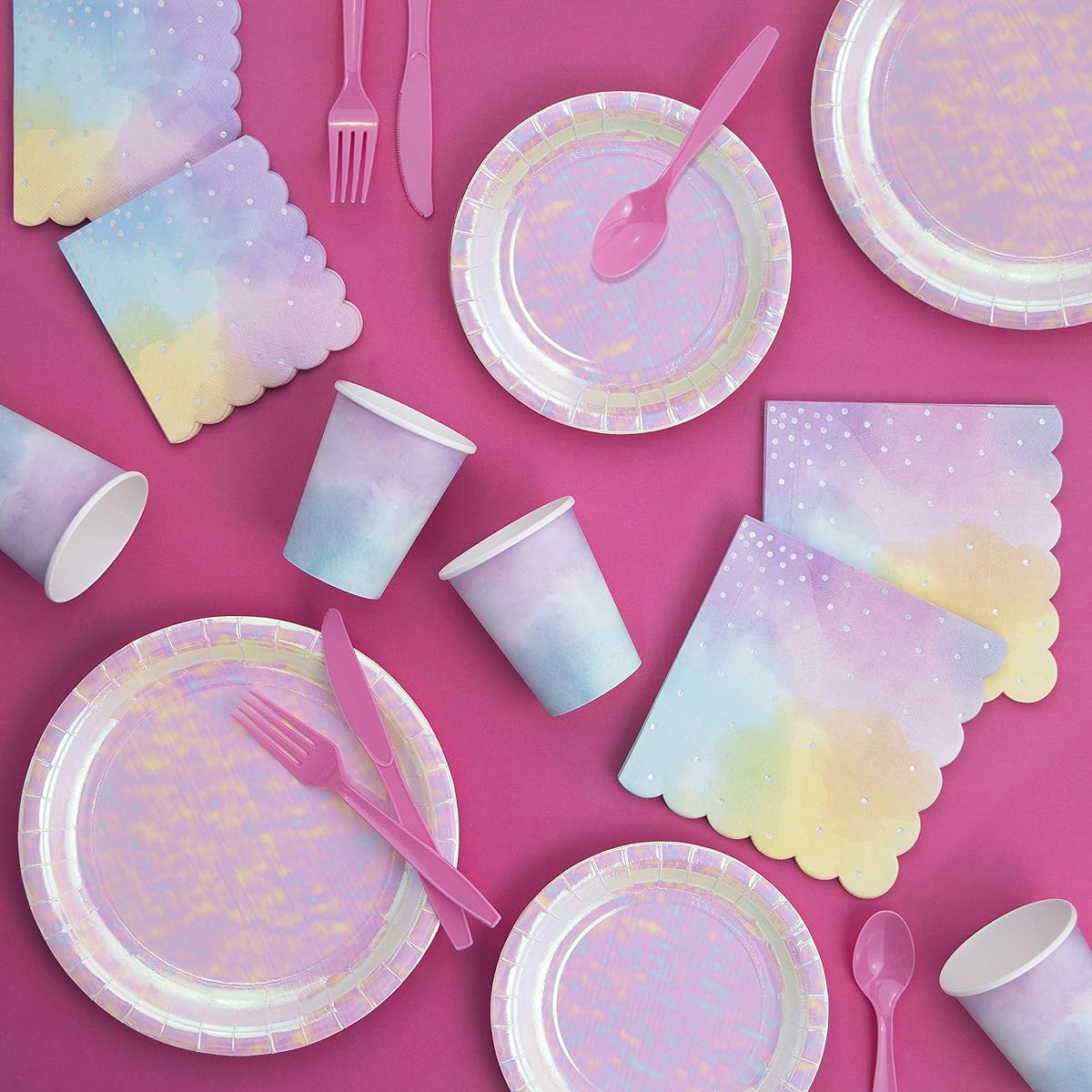 Iridescent Party Supplies Kit for 8