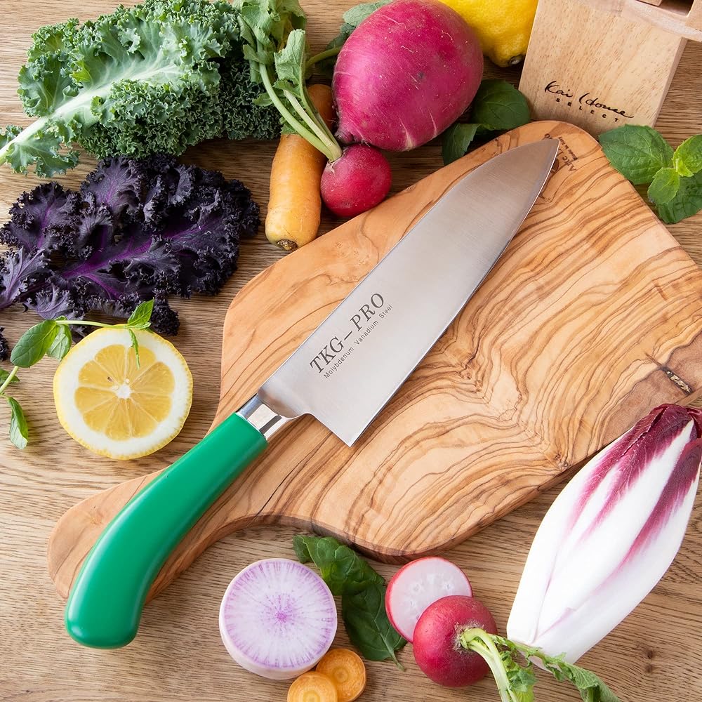 Endo Shoji Commercial TKG TKG-PRO Antibacterial Color Knife Santoku Knife Green Molybdenum Vanadium Steel Made in Japan ATK445