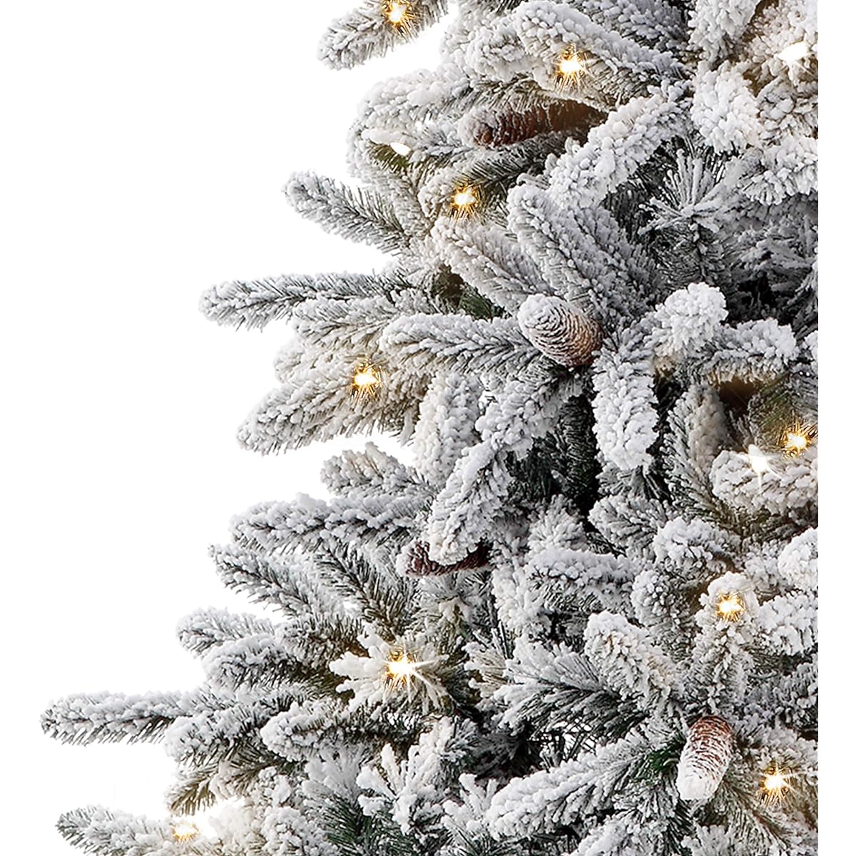 Puleo International 7.5' Lighted Flocked Bennington Fir Artificial Christmas Tree with 400 UL Listed Clear Lights