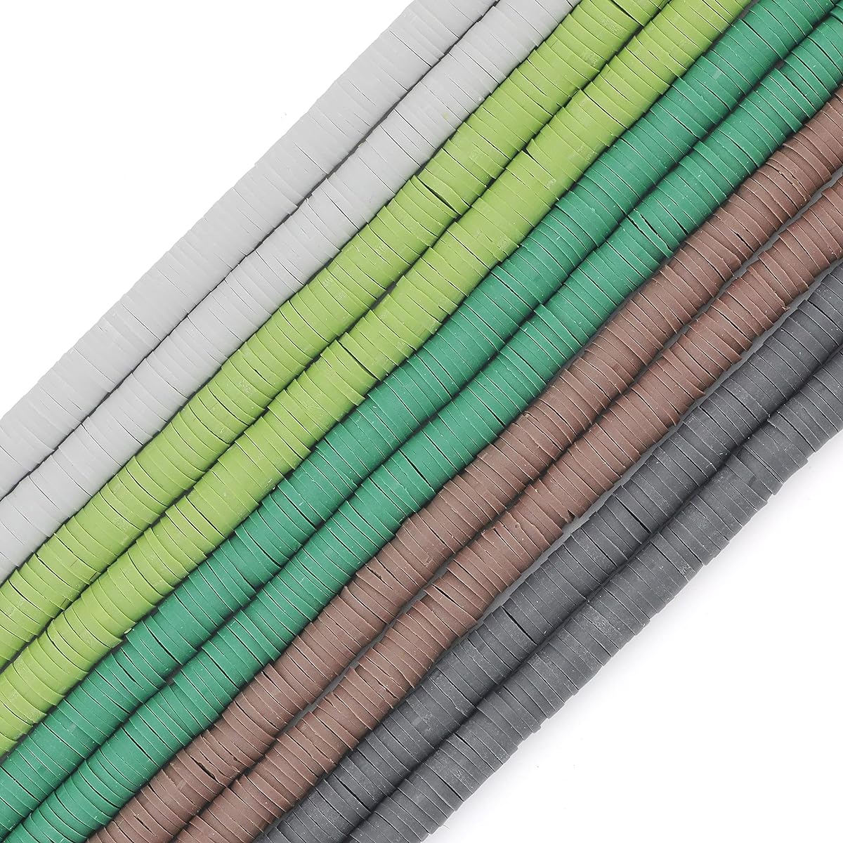 COIRIS Pcs Vinyl Heishi Beads Environmental Handmade Polymer 6mm Clay Spacer Beads for Surfer Chocker Necklace Bracelet Earrings Jewelry Making (RT-5 MIXJ-6)