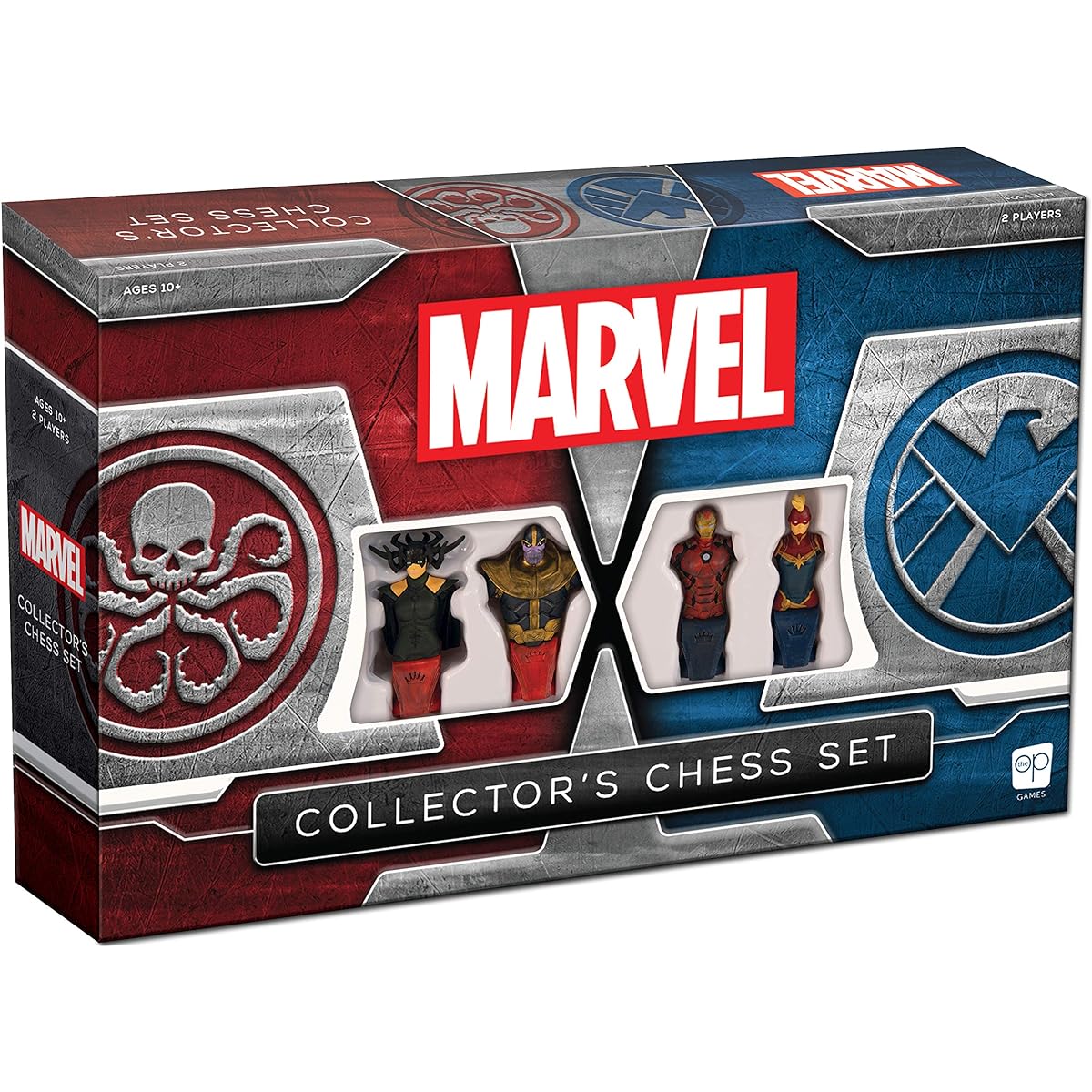 Marvel Collector's Chess Set Custom Engraved Chess Pieces Marvel Superhero Villains Iron Man King Thanos Marvel & Hela Queen Officially Licensed Marvel Chess Set