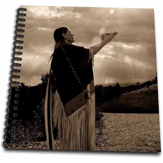 3dRose db_92694_2 Native American Medicine Woman Santa Fe NM-US32 JMR0546-Julian McRoberts Memory Book 12 x 12 inches