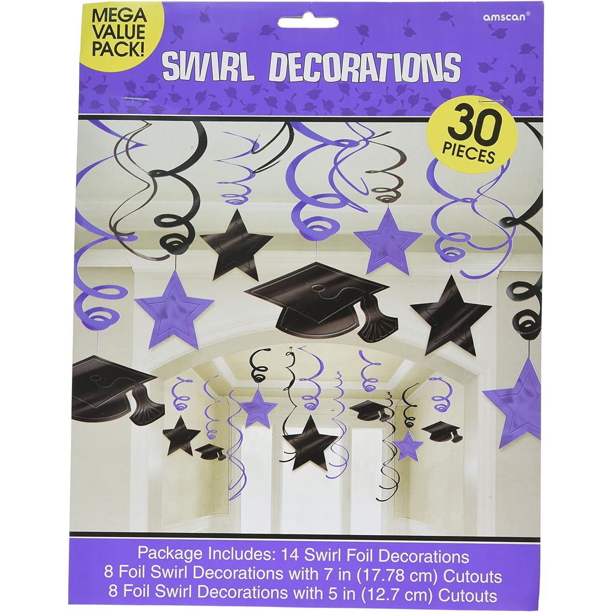 Congrats Grad Purple Graduation Hanging Swirl Decorations Congrats Grad Purple Graduation Hanging Swirl Decorations ♪ Halloween ♪ Christmas ♪