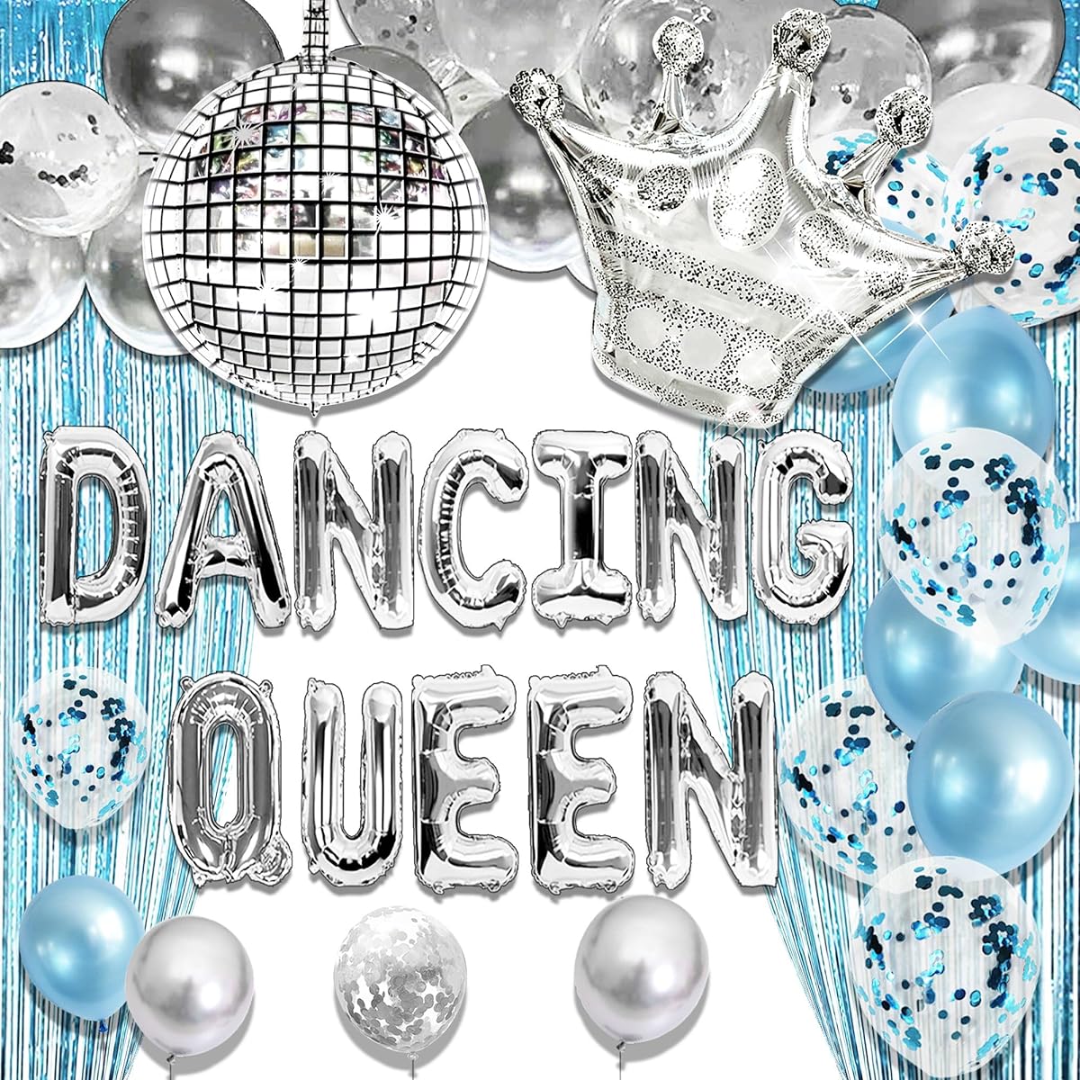 Blue Dancing Queen Birthday Decorations Dancing Queen Party Decorations Mamma Mia Disco Birthday Party Decorations 70s Disco Decorations.
