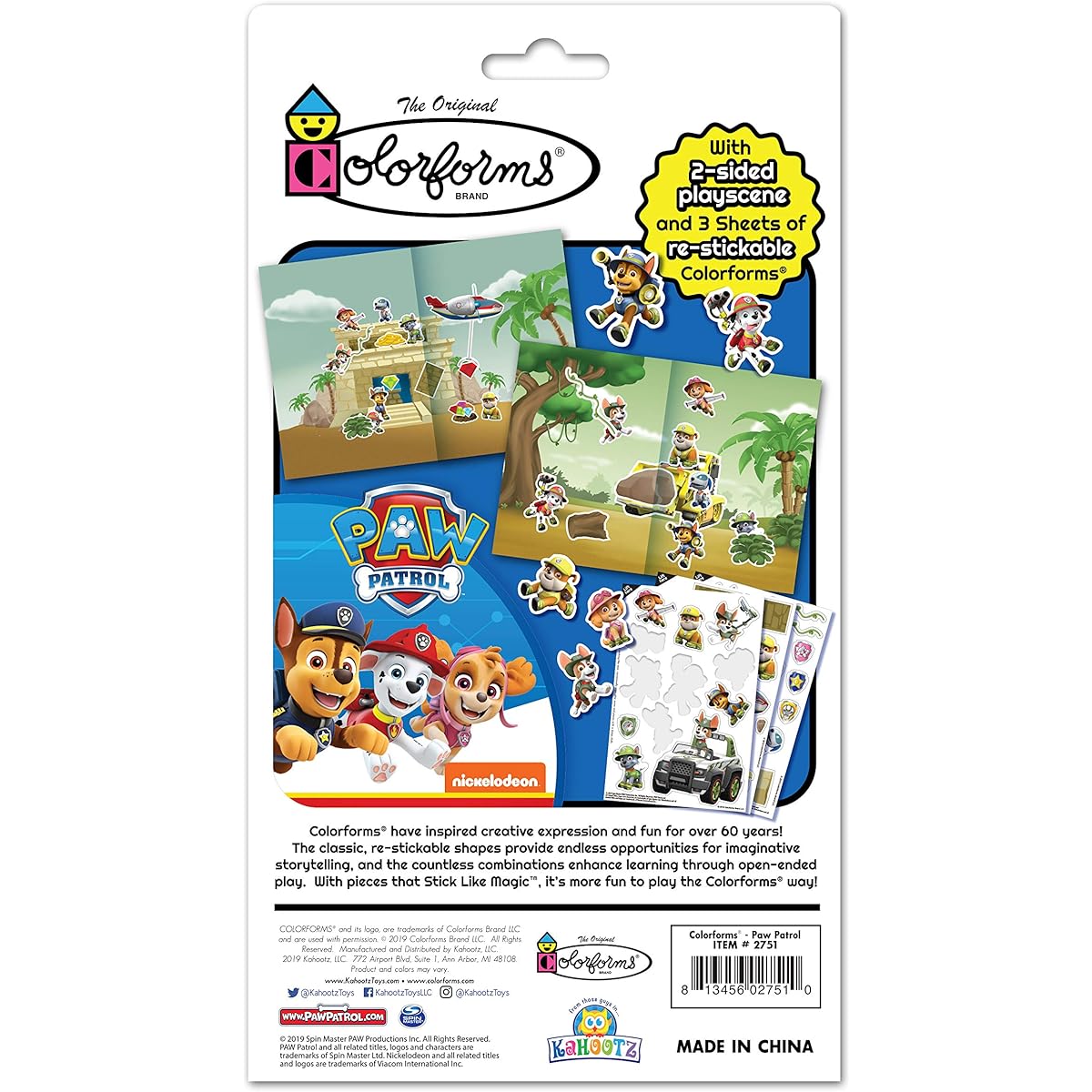 Colorforms Nickelodeon Paw Patrol Jungle Adventure Travel Set