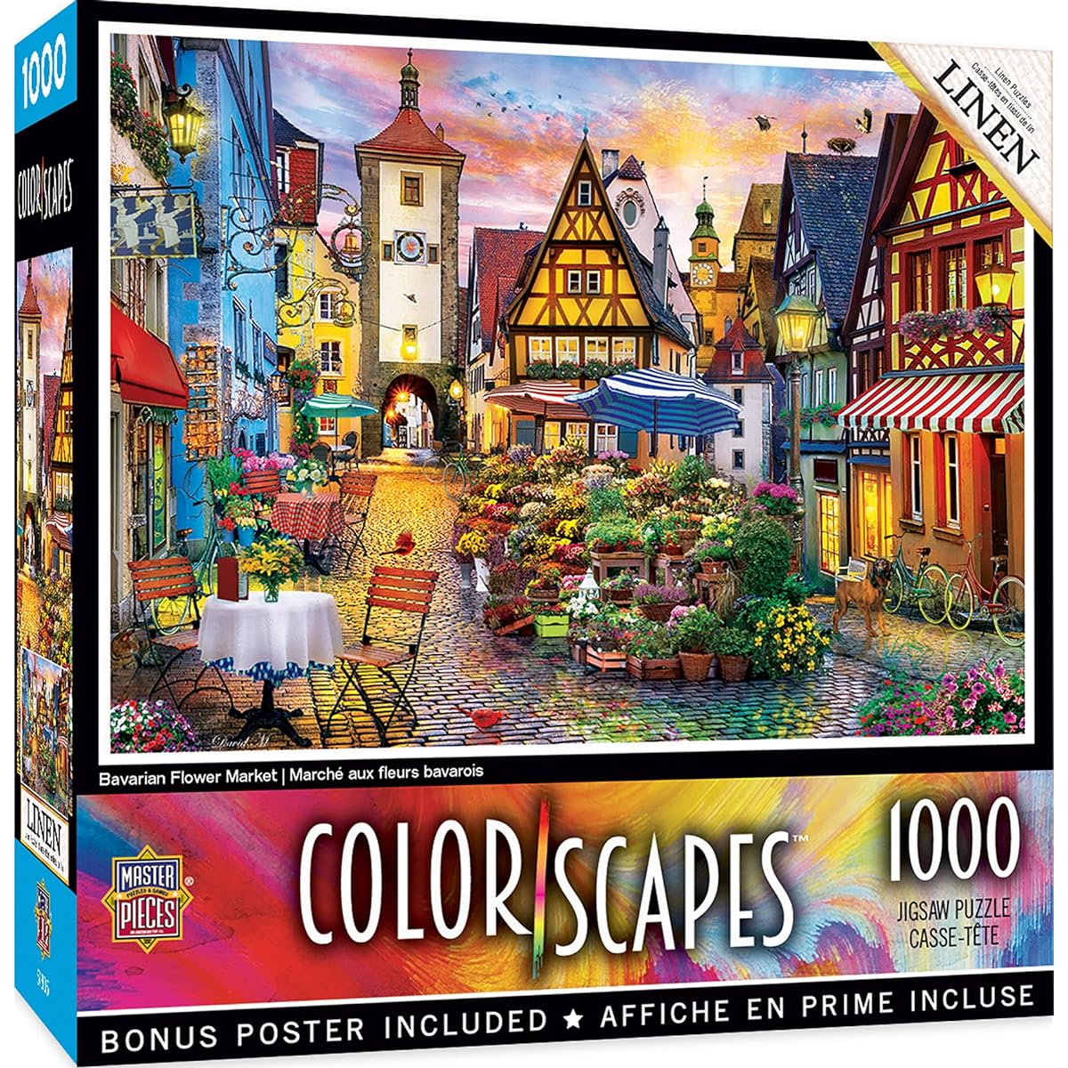 MasterPieces Jigsaw Puzzle 1000 Piece for Adults/Family/Children Bavarian Flower Market 19.25"x26.75"