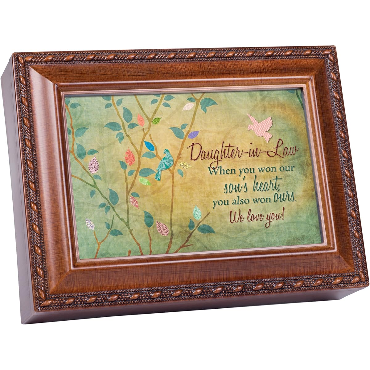 Wife Love Wood Finish Jewelry Music Box Plays Tune You Are My Sunshine