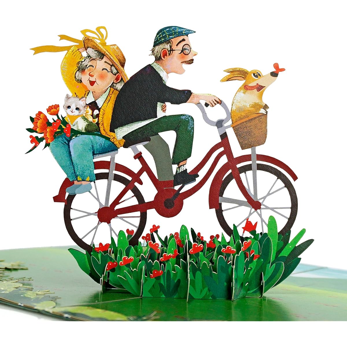 CUTPOPUP Elderly Couple, Commemorative Card Pop-up, 3D Wedding Greeting Retirement Card (Elderly Couple) US8-58US1520