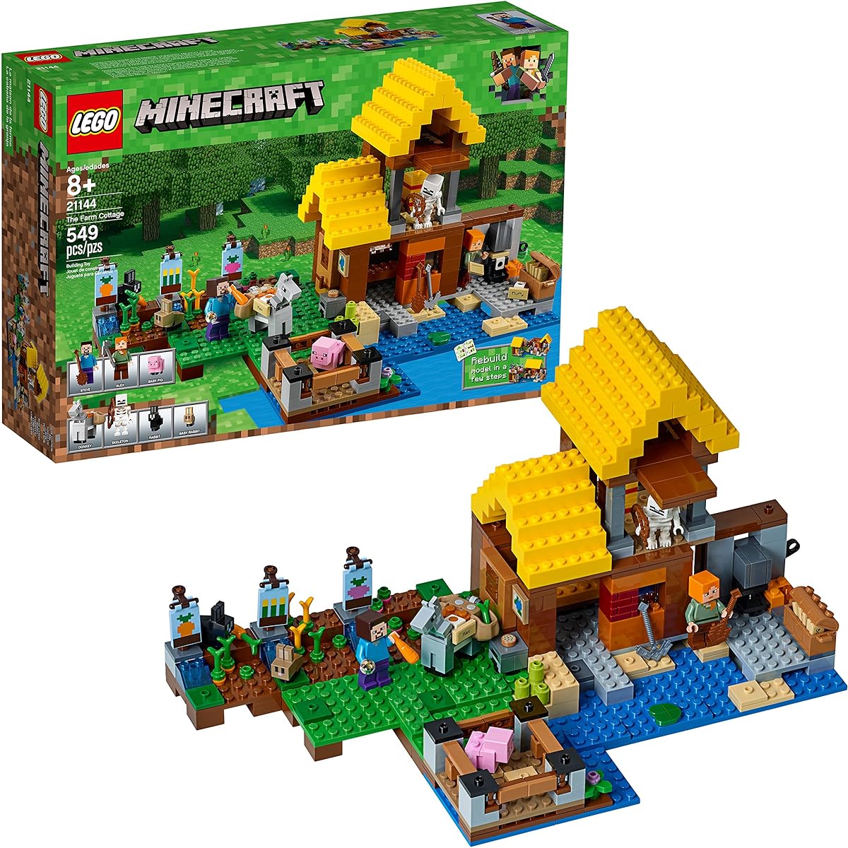 LEGO Minecraft The Farm Cottage 21144 Building Kit (549 Pieces)