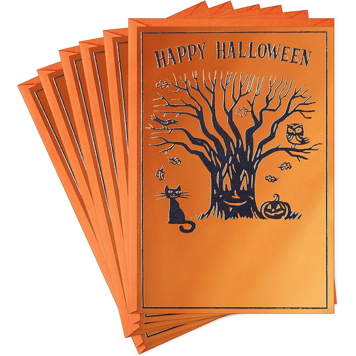 Hallmark Halloween Card Pack - 6 Halloween Tree Cards with Envelopes