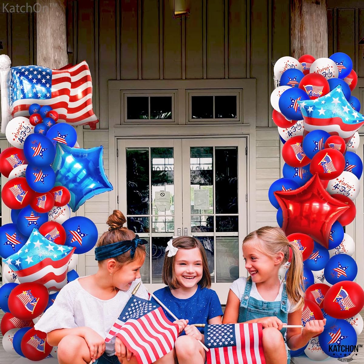KatchOn 4th of July Balloon Set - 26 Pack | American Flag Balloons for 4th of July Decorations | 4th of July Party Decorations | Patriotic Balloons for 4th of July Decorations