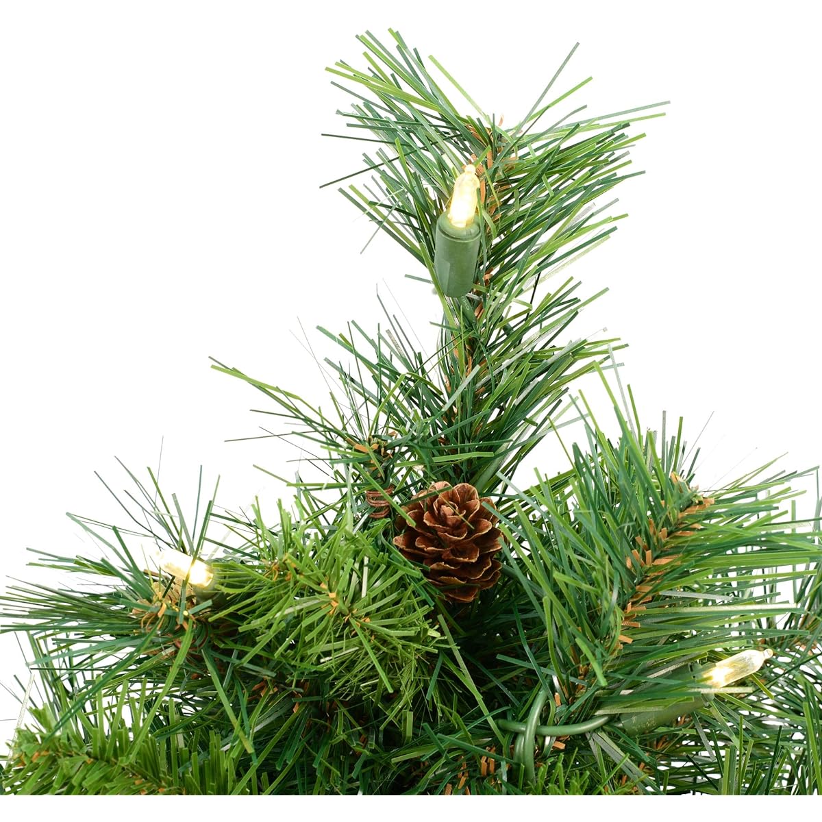 Vickerman 2' Cheyenne Pine Artificial Christmas Tree, Warm White, Dura-Lit® LED Lights, Fake Christmas Tree, Seasonal Indoor Decor