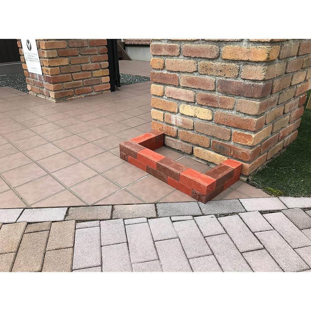 YPC Made in Japan Brick Block Flower Bed Gardening Outdoor Veranda Exterior Ren Block Garden Cover 6 Pieces WF Khaki